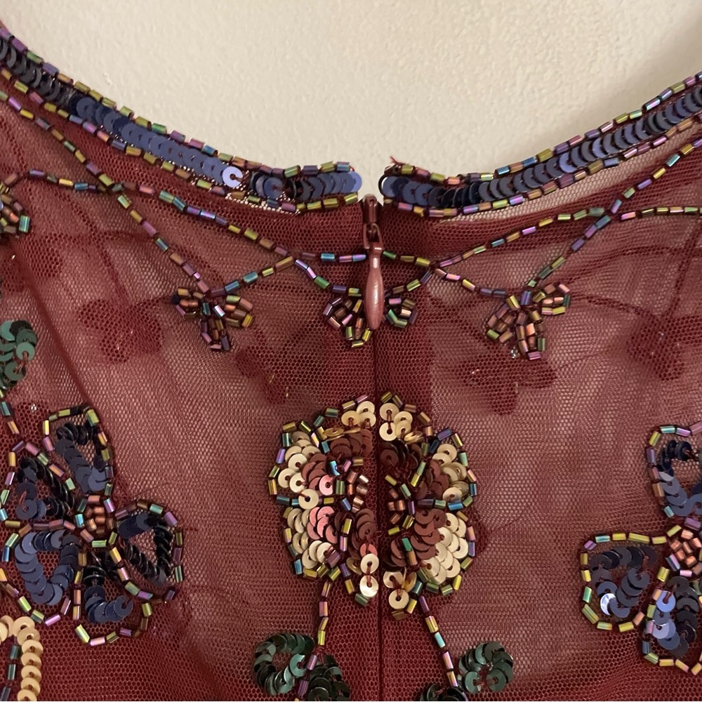 Gianni Bini Burgundy Embellished Midi Dress - Picture 7 of 9